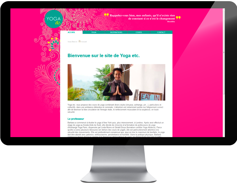 Ecran ordinateur site YogaEtc